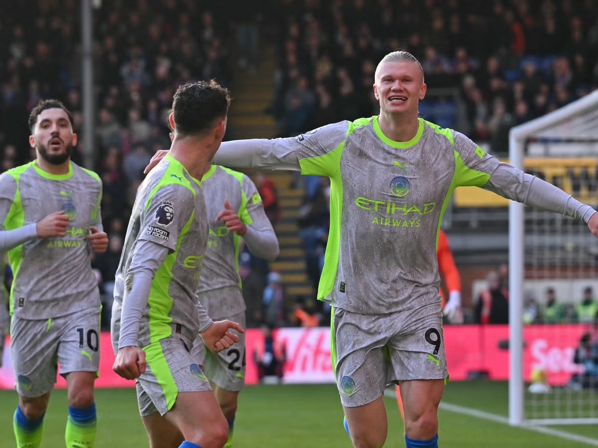 Haaland double and Foden strike as Man City sink Palace 3-0