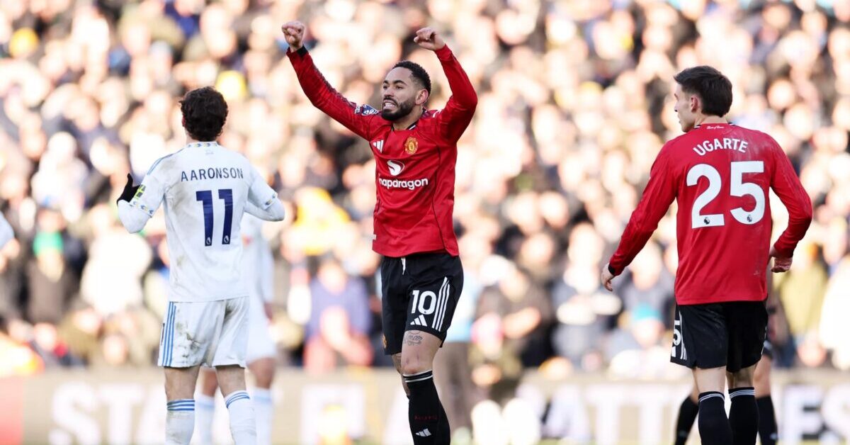 Leeds 1-1 Man United: Aaronson scores, Cunha replies